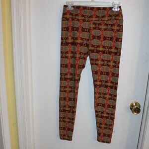 LulaRoe One Size Legging Tan with geometric print